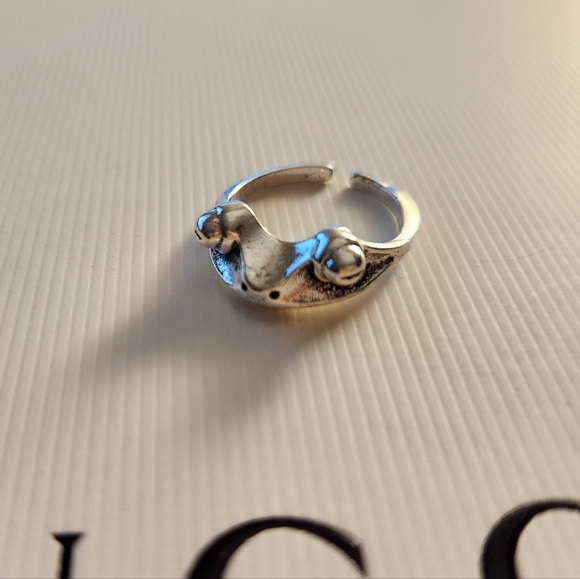 None Jewelry - 🔷️ Silver Vintage Style Frog Face Adjustable Ring Size 9 NWT